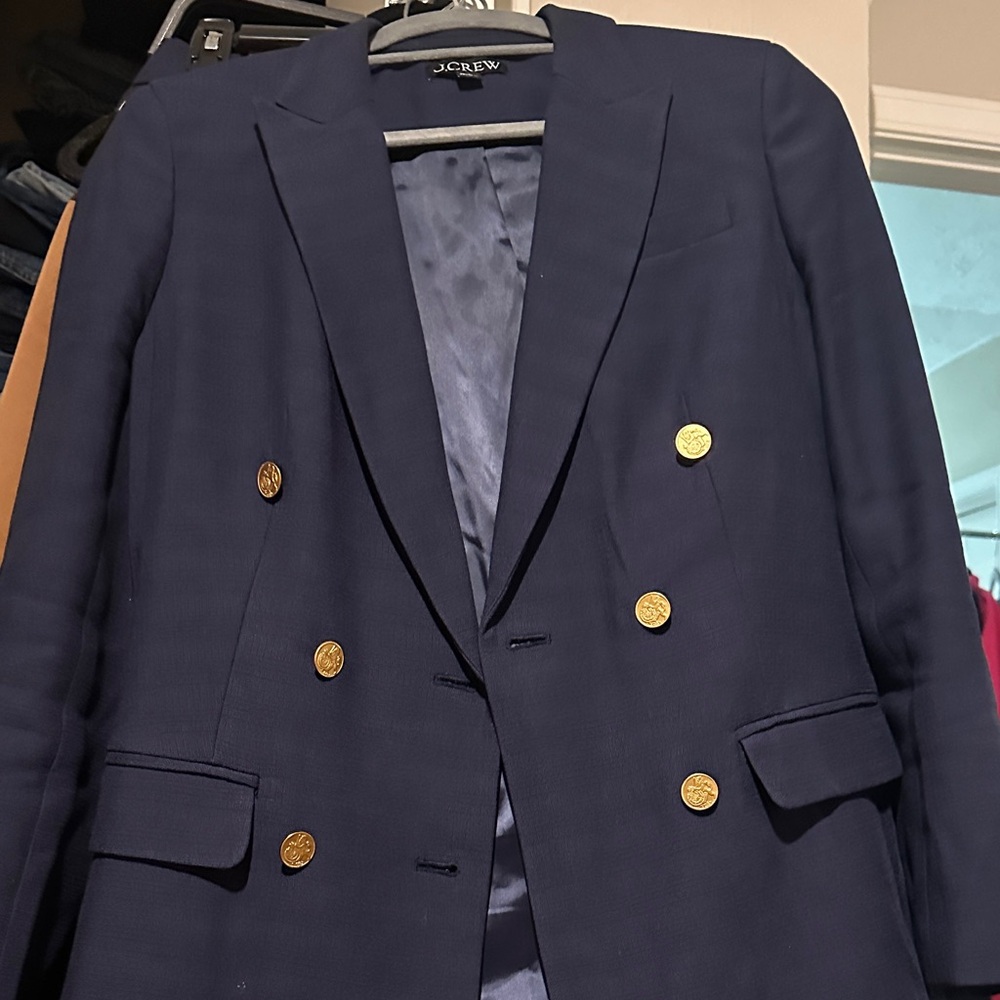 J. Crew Midnight Blue Blazer with Gold Accents